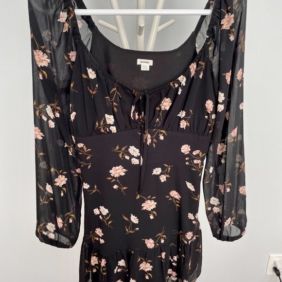 Garage - Dress - Size M - Black floral - EUC - Picture 2 of 3